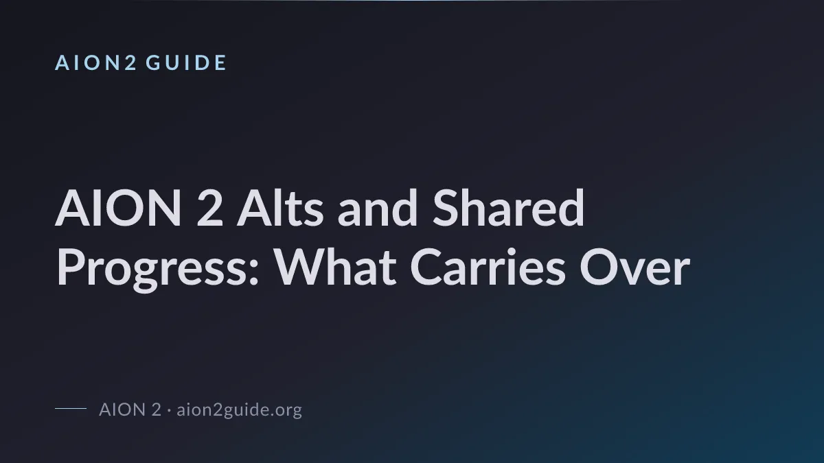 AION 2 Alts and Shared Progress: What Carries Over