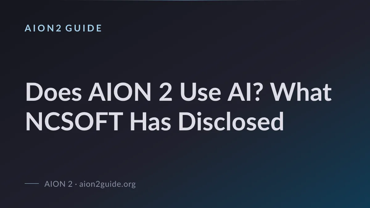 Does AION 2 Use AI? What NCSOFT Has Disclosed