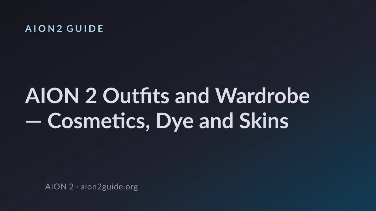 AION 2 Outfits and Wardrobe — Cosmetics, Dye and Skins