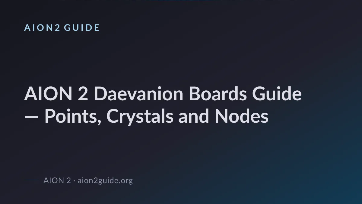 AION 2 Daevanion Boards Guide — Points, Crystals and Nodes